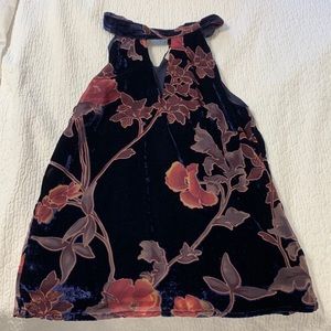 Velvet floral tank